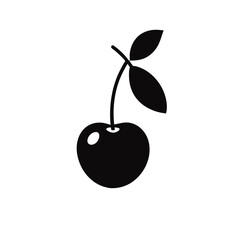 black cherry vector icon on white background