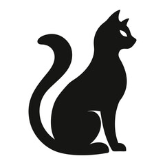 Cat silhouette icon on white background
