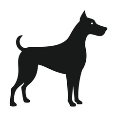 Dog silhouette icon on white background