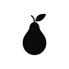 pear silhouette vector icon on white background