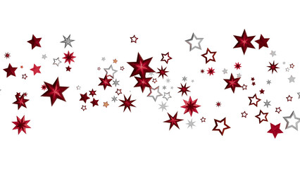 Sparkling red and silver stars on white. Perfect for holidays, celebrations, and more!