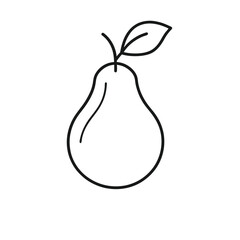 Pear line art vector on white background