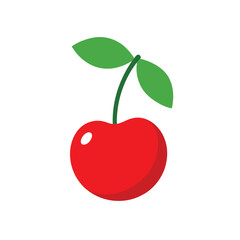 red cherry vector icon on white background