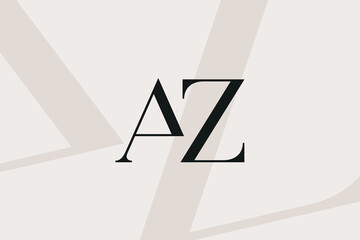 Fototapeta premium AZ or ZA letter logo icon design. Classic style luxury initials monogram.