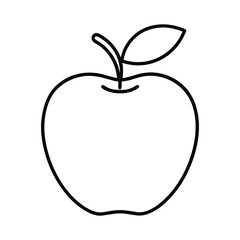 Apple line art vector on white background