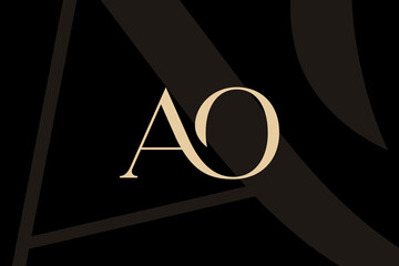 AO or OA letter logo icon design. Classic style luxury initials monogram.