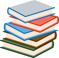Stacked Books Simple Lineart