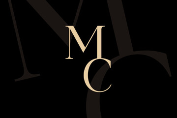 MC or CM letter logo icon design. Classic style luxury initials monogram.