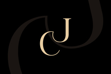 JC or CJ letter logo icon design. Classic style luxury initials monogram.