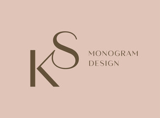 KS or SK letter logo icon design. Classic style luxury initials monogram.