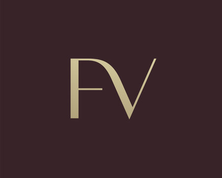 FV letter logo icon design. Classic style luxury initials monogram.