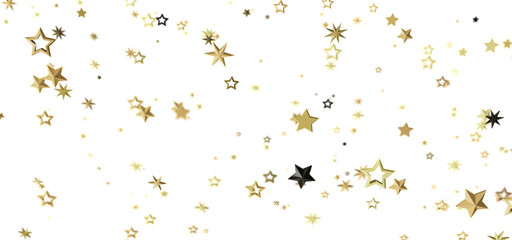 Beautiful image of gold and black stars falling on a white background. Perfect for celebrations, holidays, and more!