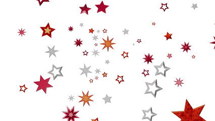 Festive background with red, silver, and orange stars. Perfect for holidays, celebrations, and more!