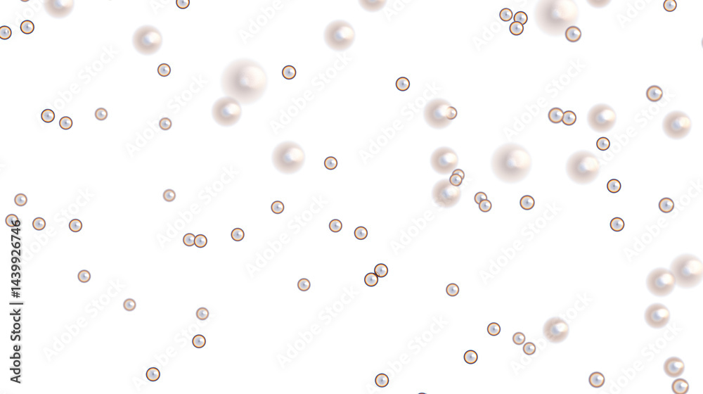 Poster beautiful image of white pearls floating on a clean white background. perfect for elegant designs.