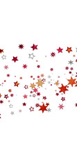 Festive background with red, orange, and silver stars. Perfect for holidays or celebrations.