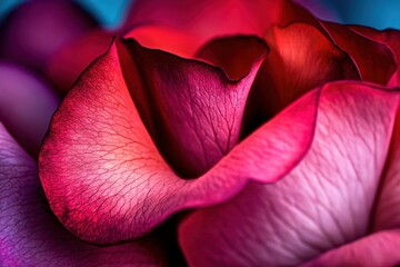 Close-up view of vibrant rose petals' intricate textures.