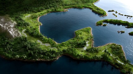 Obraz premium Transformation of Earth into a Global Green Technology Paradise with Lush Landscapes