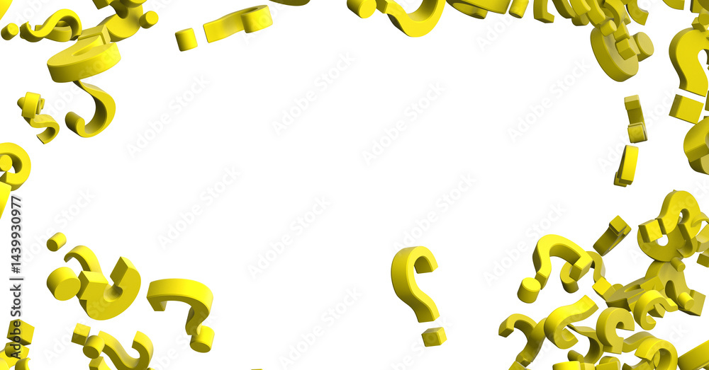 Poster colored question marks background concept