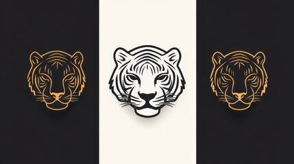 Tiger Head Logos on Dark and Light Backgrounds