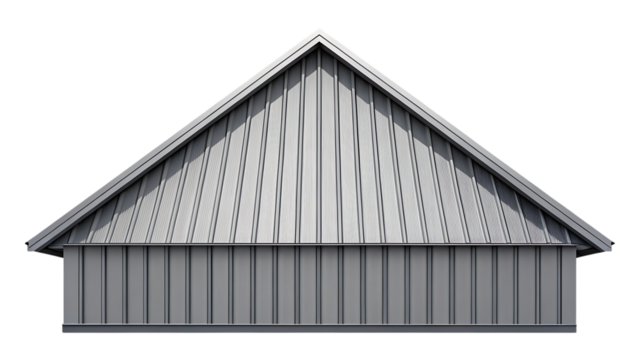 Metal roof and siding on a gable building