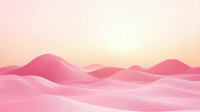 Sunrise over serene pink sand dunes in tranquil landscape