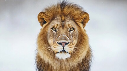 Majestic Lion Standing Tall with Fierce Expression