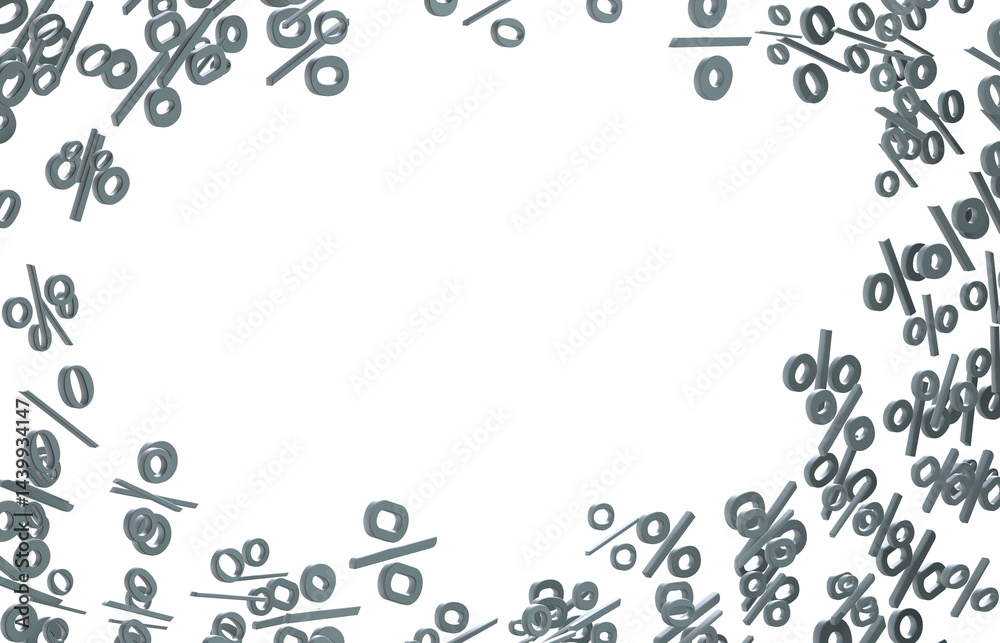 Poster 3d Sales icons floating in the air 3D rendering
