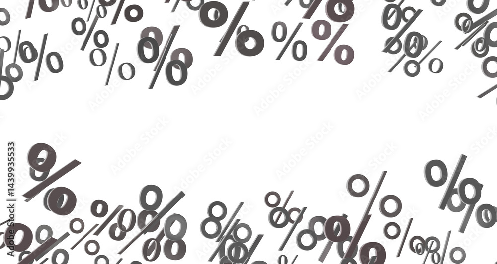 Poster Sales icons floating in the air 3D rendering transparent PNG