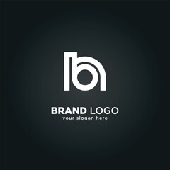 Obraz premium Modern Letter N and B Monogram Logo with Black Background.