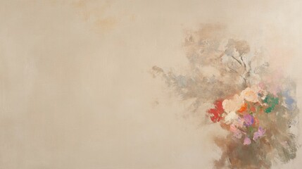 Artist's Palette with Vibrant Paints on Soft Beige Canvas, Colorful Arrangement, Creative Inspiration, Artistic Expression