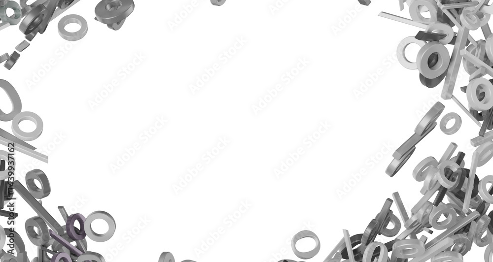 Poster 3d Sales icons floating in the air 3D rendering