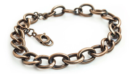 Obraz premium Bold bronze chain bracelet with a lobster clasp. A stylish and statement jewelry piece.
