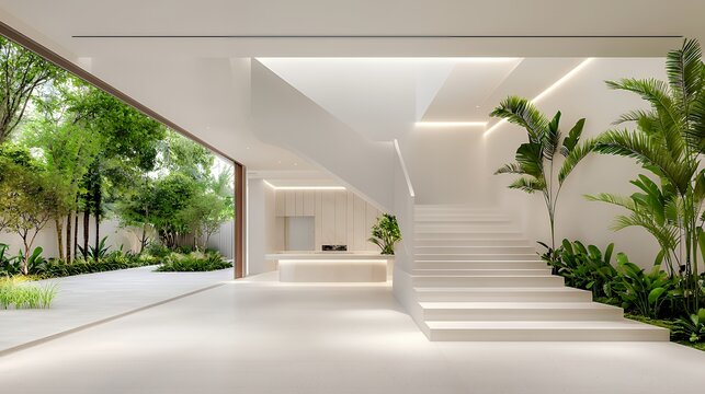 Modern Interior Design with Open Space and Greenery Elements