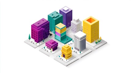 Fototapeta premium Isometric Smart City Illustration