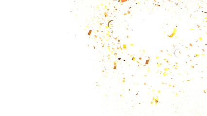 gold  Shower: Dynamic 3D Illustration of Dancing gold Confetti