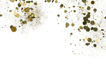 Glorious Cascade: Exquisite 3D Illustration of Glowing gold Confetti