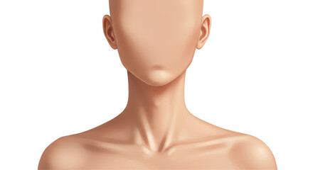 Isolated Woman Torso Without Face