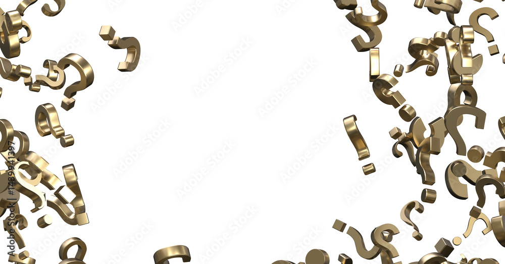 Poster 3D render of wide perspective view of ANY QUESTIONS?