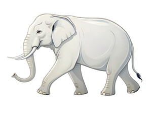 Obraz premium 3D Illustration, Minimalistic Asian Elephant walking, isolated on a transparent background