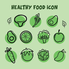 Nutrition Line Editable Icons set. Vector illustration in modern thin line style of healthy food, Healthy food icons set, vector, flat icons