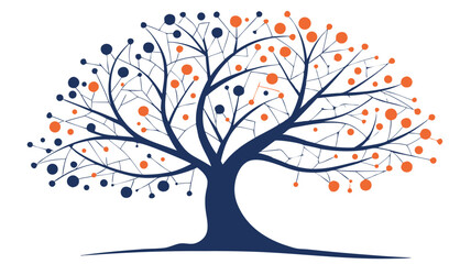 abstract tree with red hearts