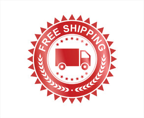 Shopping badge of free shipping and support warranty money back and satisfaction 