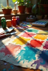 Fototapeta premium color theory palettes organized desk artistic arrangement displaying contrast, rainbow, lgbtq, lgbt, pride, colorful, love, equality, digital, design
