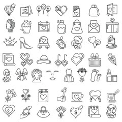 Art & Illustration A collection of minimalistic line icons themed around Mother's Day, Mother's Day Line Icons Set 
