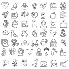 Art & Illustration A collection of minimalistic line icons themed around Mother's Day, Mother's Day Line Icons Set 