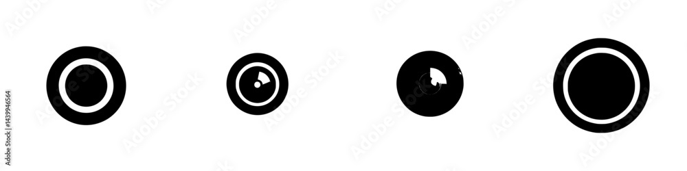 Poster vector illustration of black and white circular icons representing different concepts and elements i