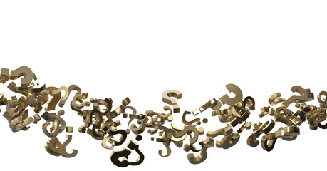 Infinite question marks, original 3d illustration