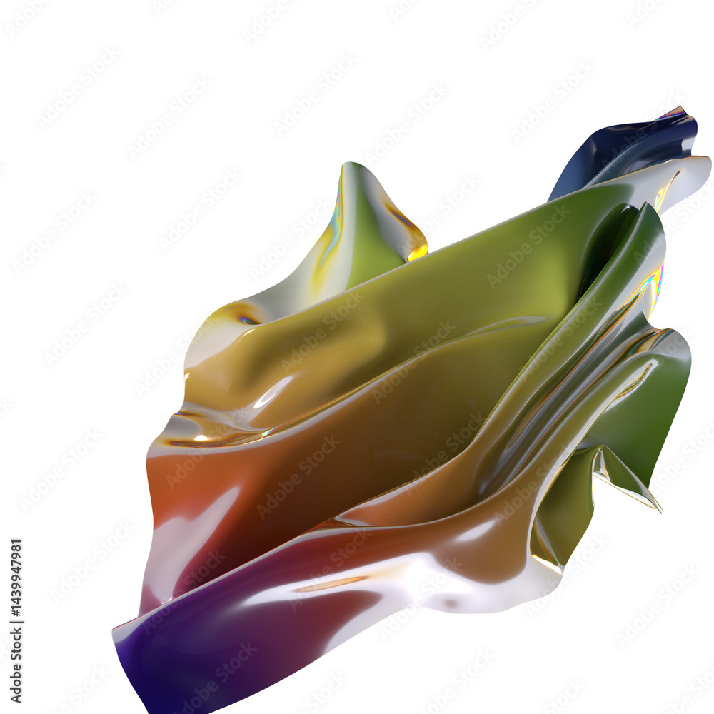 Aufkleber a vibrant abstract swirl of iridescent fabric the colors are flowing and dynamic