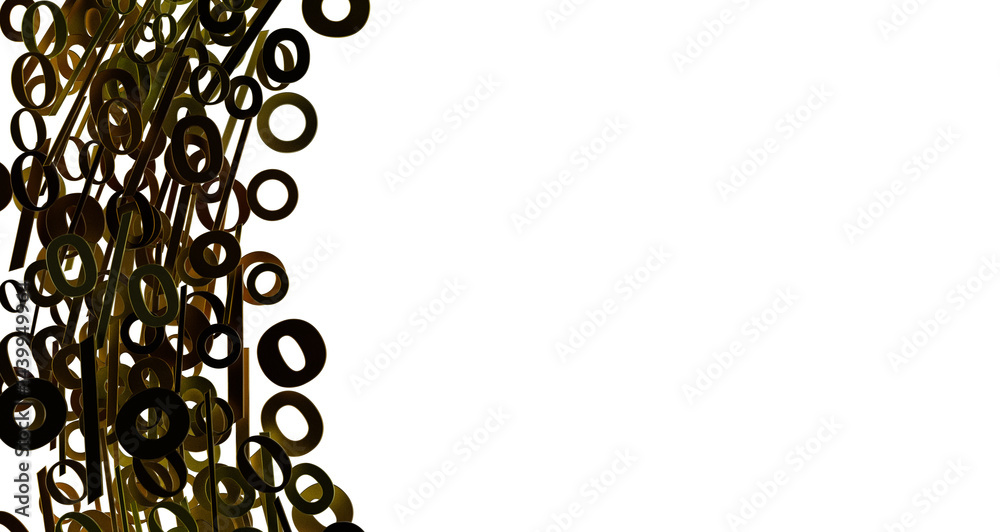 Poster Sales icons floating in the air 3D rendering transparent PNG