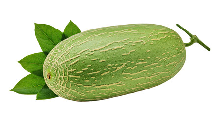 Freshly Harvested Long Melon Leaf Elements Isolated Transparent Background PNG Bright Fresh Clean Skin